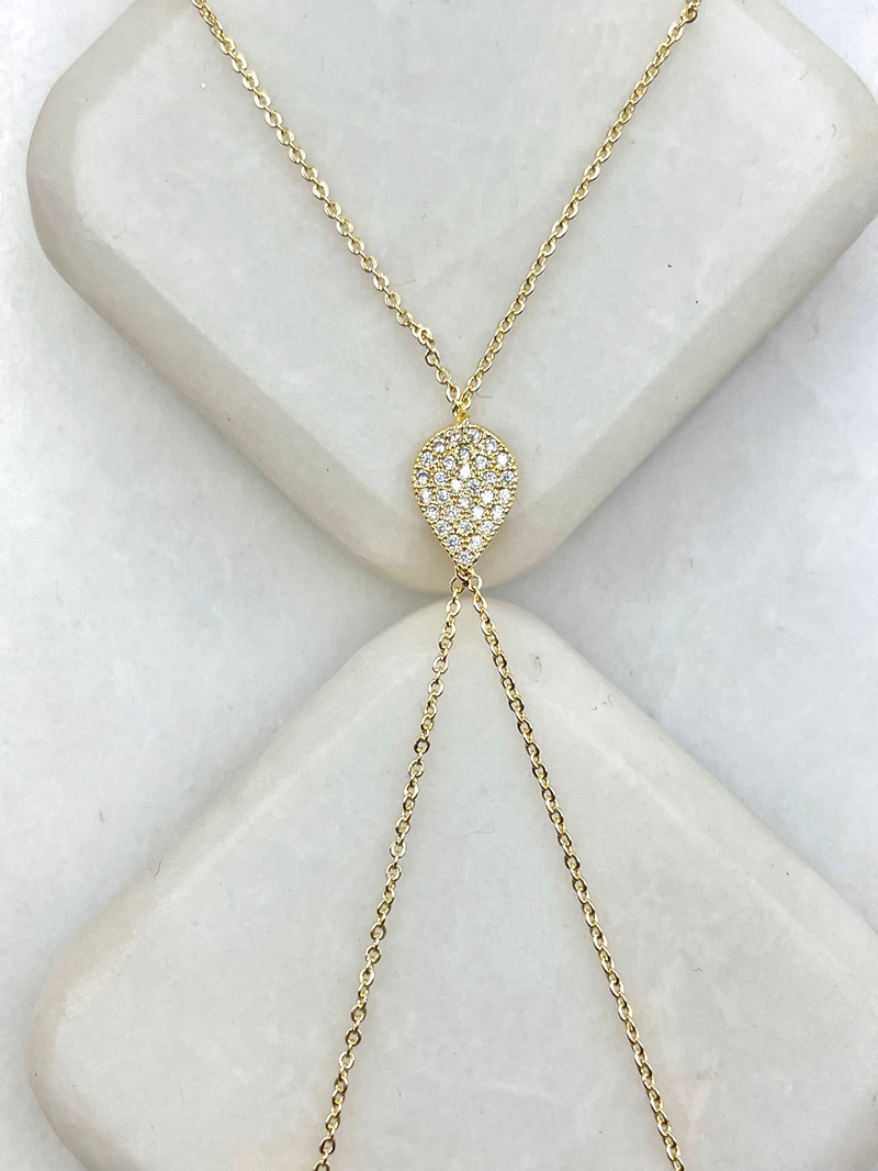Gömme Taşlı Damla Model Şahmeran Gold