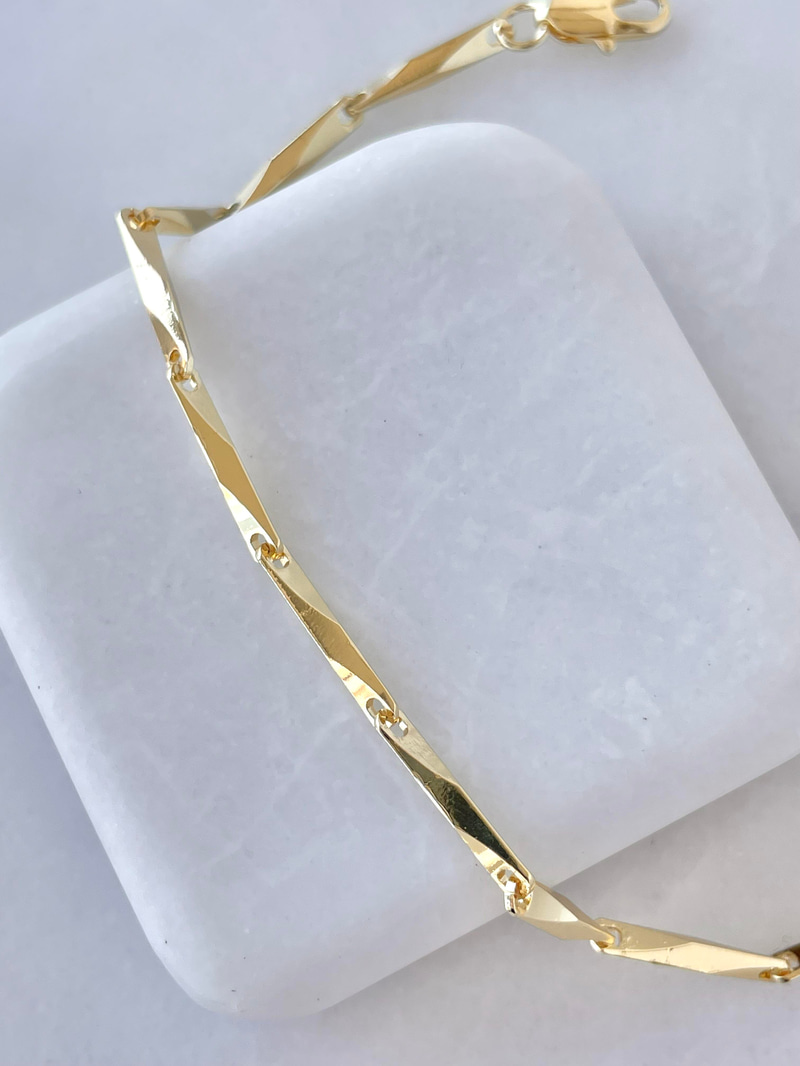 Altın Kaplama Işıltılı Kesim Bileklik Gold