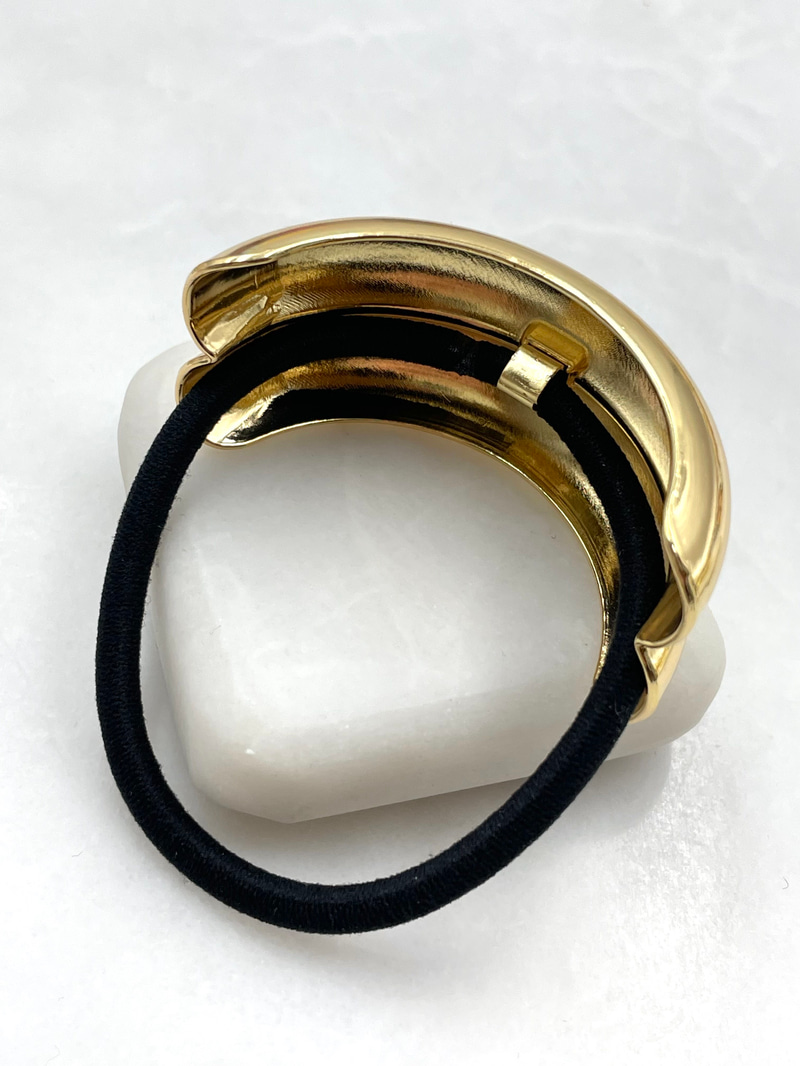 Metal İkili Bombeli At Kuyruğu Tokası Gold