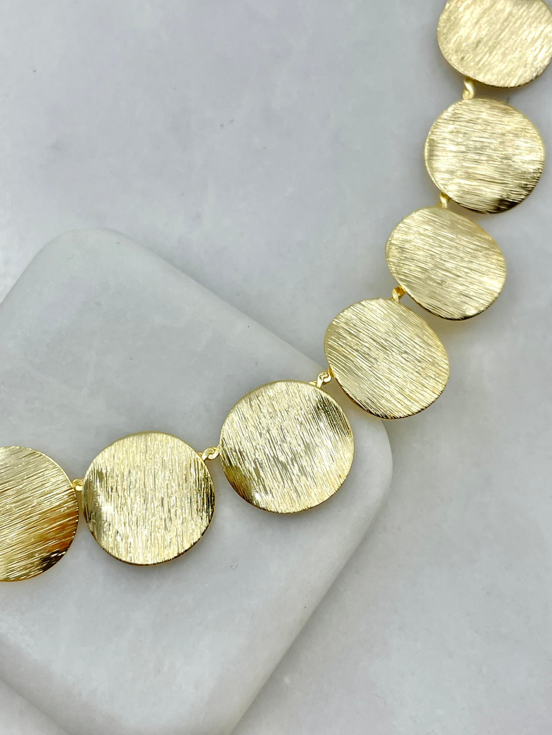 Altın Kaplama Vintage Plaka Kolye Gold