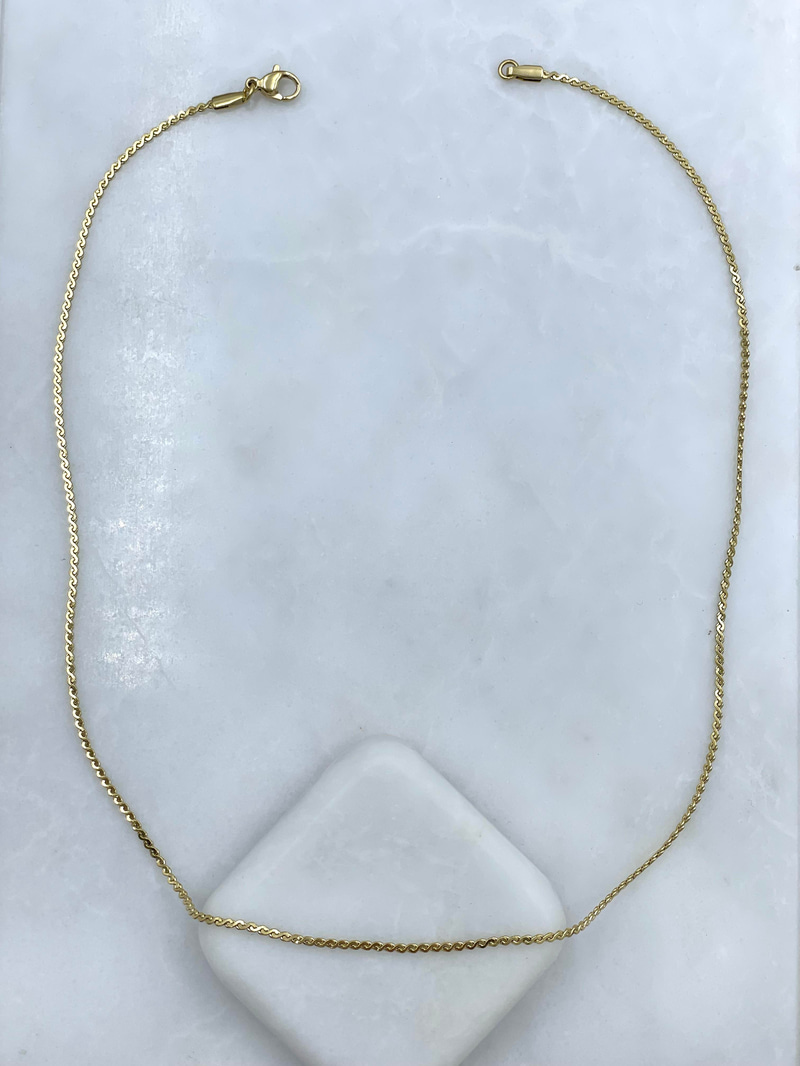 Özel Seri S Model Zincir Kolye 45 cm Gold