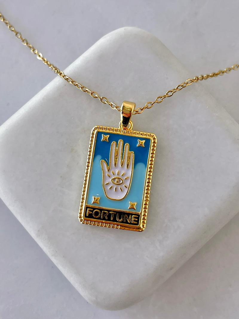 Çelik Fortune Tarot Kartı Kolye