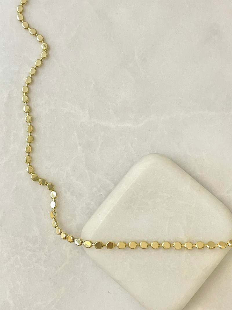 Altın Kaplama Arpa Zincir Kolye 60 cm Gold
