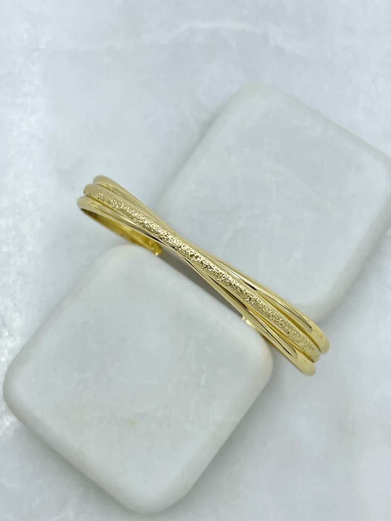 Altın Kaplama Ezme Model Çoklu Bileklik Gold