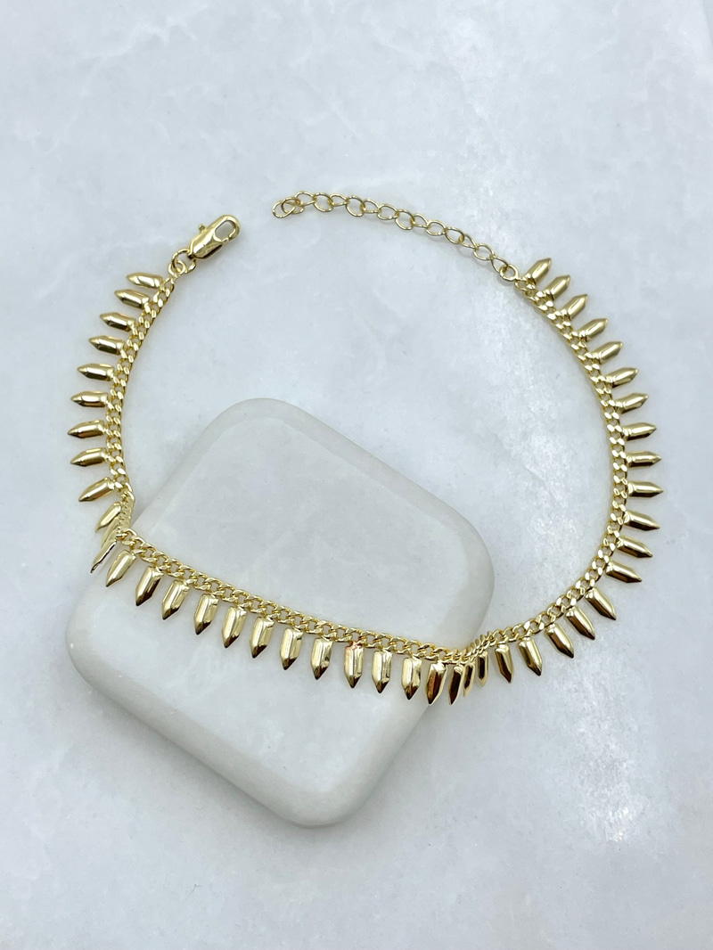 Altın Kaplama Dişli Sallantılı Halhal Gold