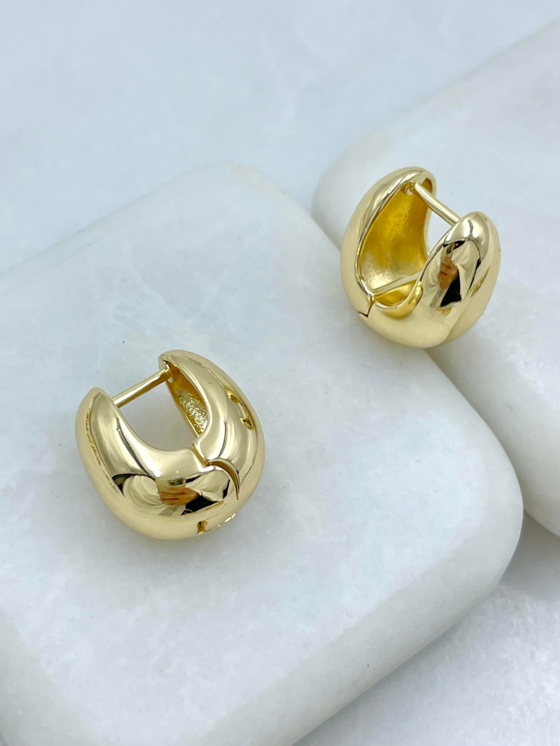 Altın Kaplama Minik Bombe U Küpe 1.5 cm Gold