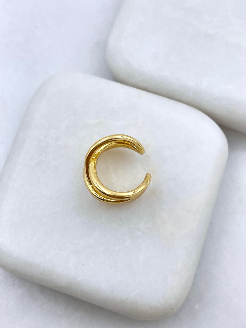 Altın Kaplama Çoklu Çapraz Görünüm Kıkırdak Küpe Gold
