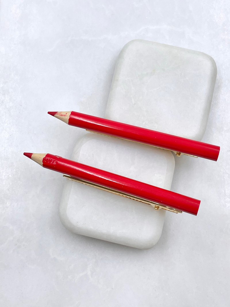 İkili Kalem Pens Toka Kırmızı