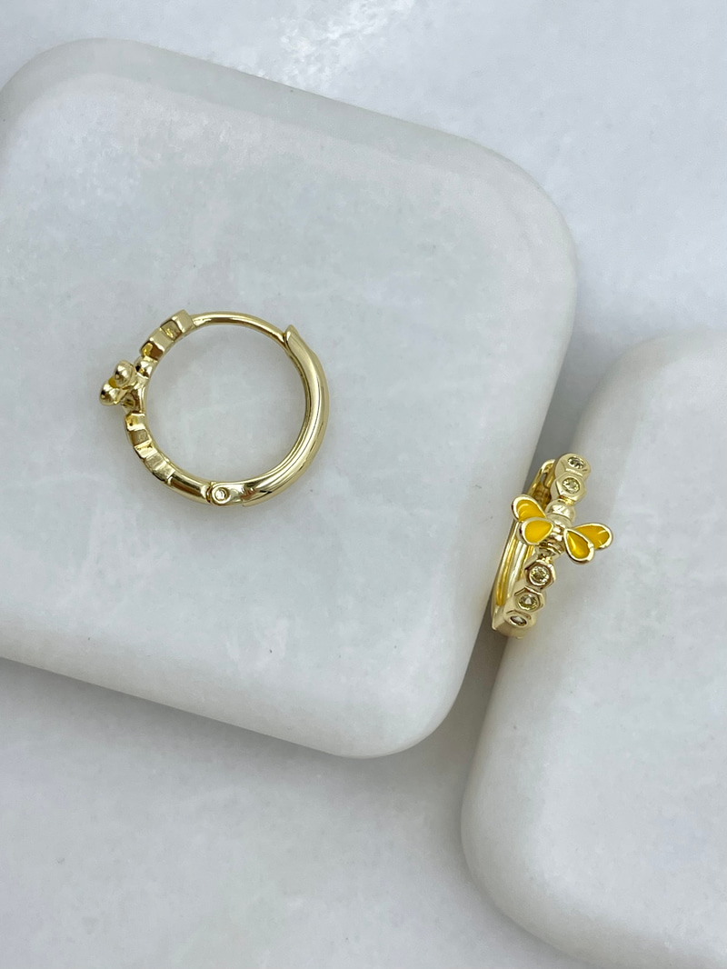 Özel Seri Dizi Altıgen Halka Küpe Gold