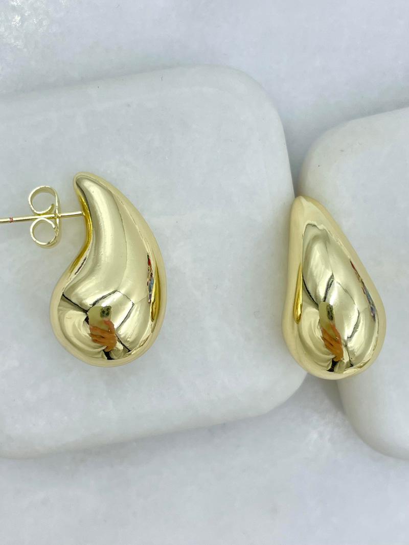 Özel Seri Damla Küpe 2.5 cm Gold