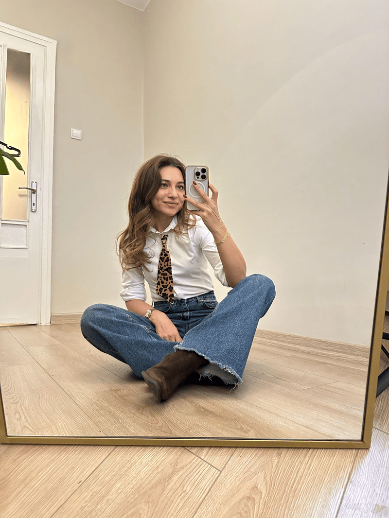 Altın Kaplama Leopar Kravat Kolye Gold
