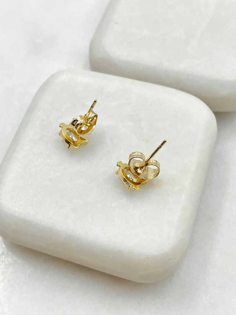 Özel Seri Minimal Hello Kitty Küpe 0.5 cm Gold
