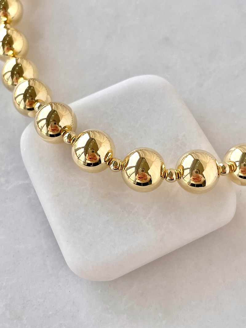 Büyük Küçük Topçuk Dizi Kolye Gold