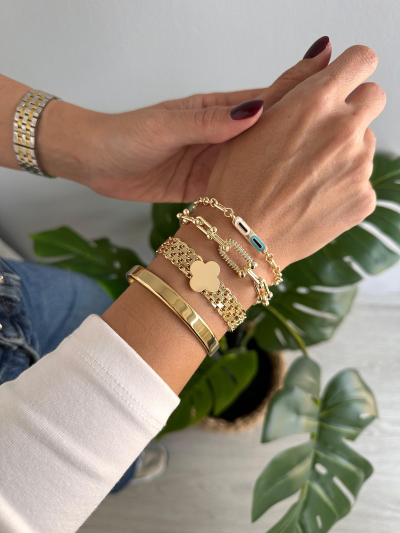 Zirkon Taşlı Marka Model Bileklilk Gold