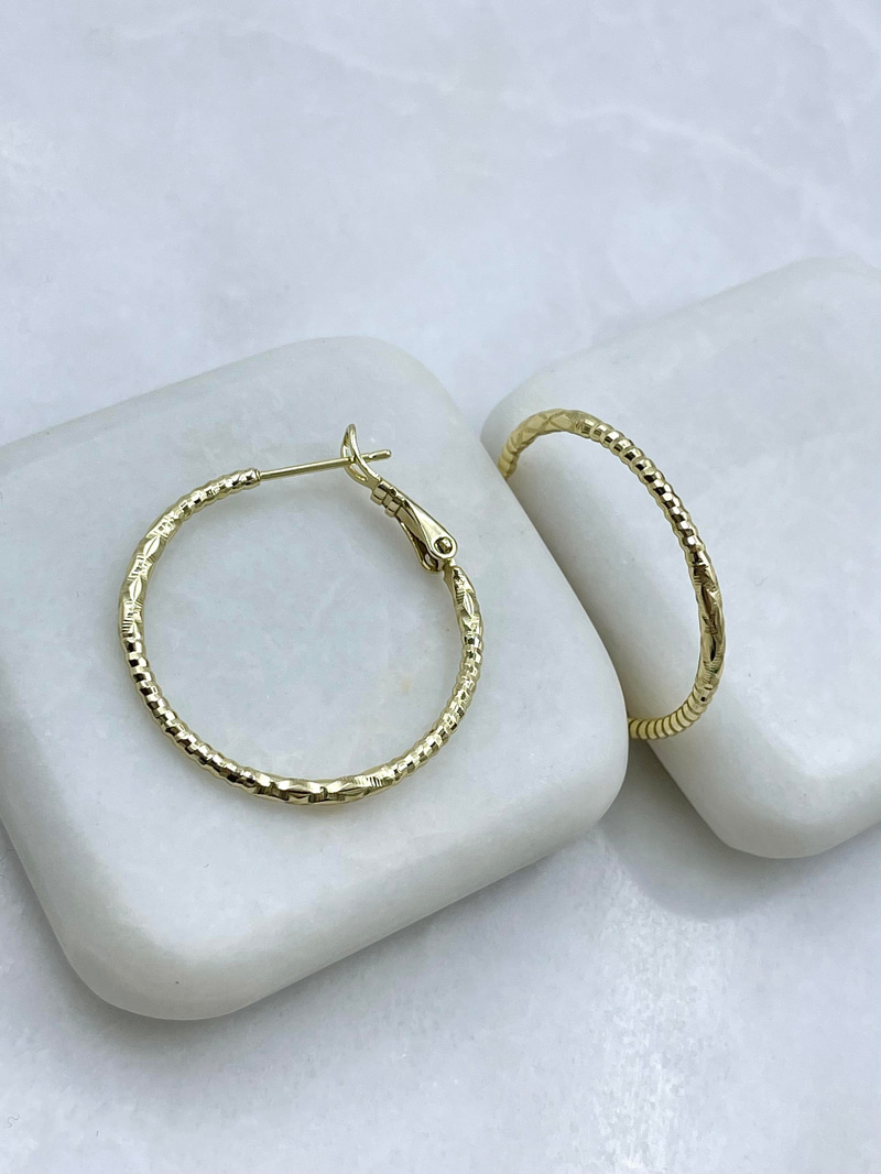 Özel Seri Işıltılı Halka Küpe Gold