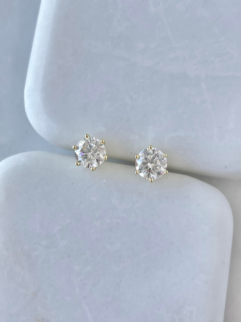 Özel Seri Minimal Kristal Küpe 0,7 mm Gold