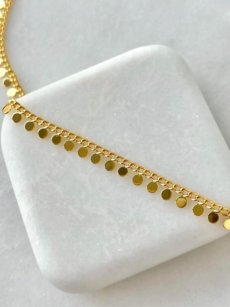Özel Seri Pul Plaka Sallantılı Kolye Gold