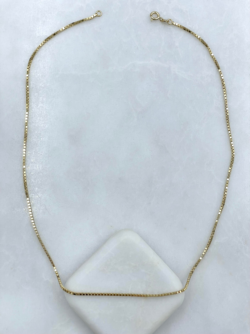 Özel Seri Basic Küp Zincir Kolye 45 cm Gold