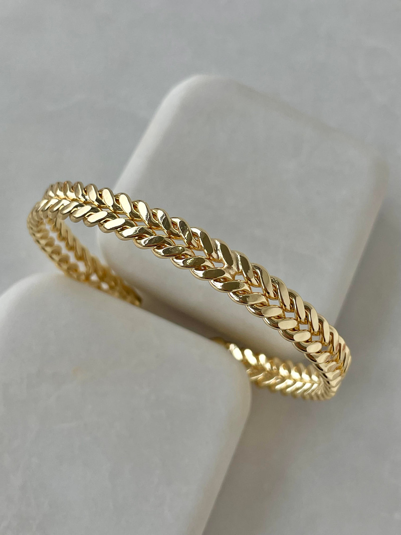Halat Model Kelepçe Bileklik Gold