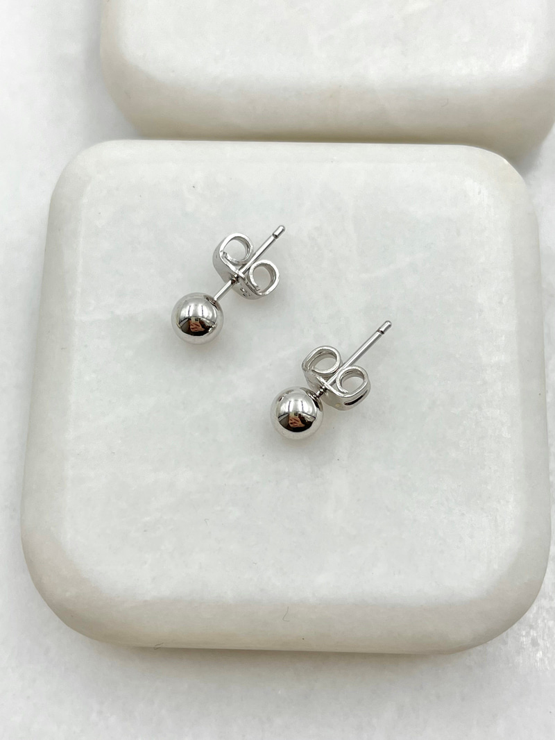 Özel Seri Minimal Top Küpe 0.4 mm Gümüş