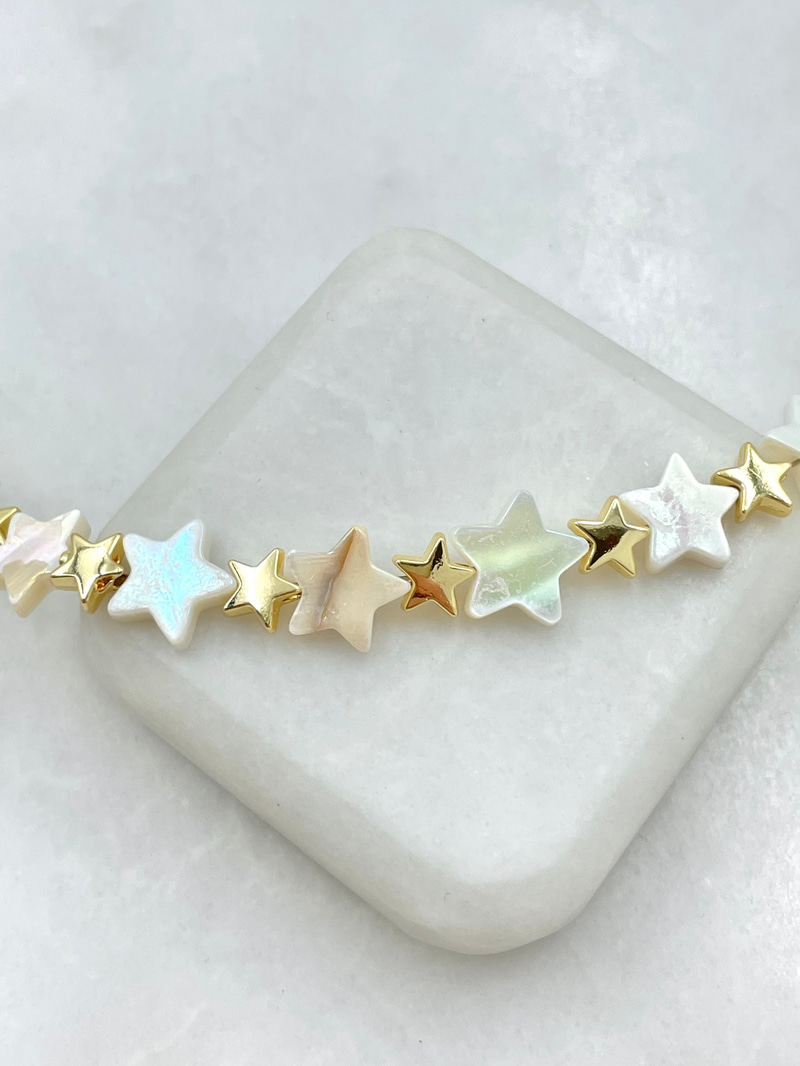 Altın Kaplama Gold Detaylı Sedefli Yıldız Kolye Gold