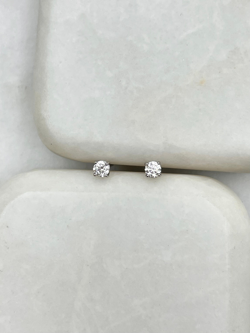 Özel Seri Minik Kristal Taş Küpe 0.3 mm Gümüş