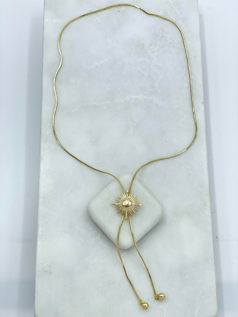 Altın Kaplama Asansörlü Güneş Kolye Gold