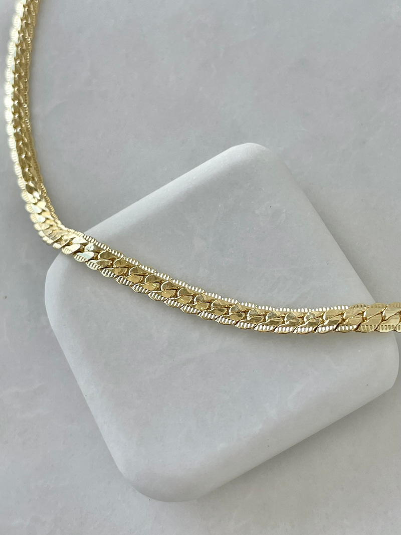 Altın Kaplama Işıltılı Ezme Kolye Gold