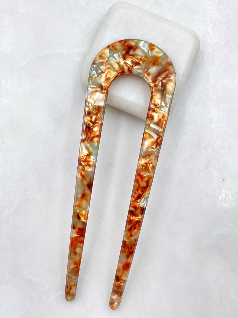 Oval Kemik Topuz Tokası Kehribar