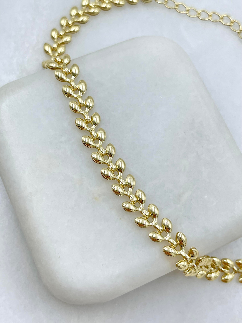 Altın Kaplama Yaprak Model Bileklik Gold