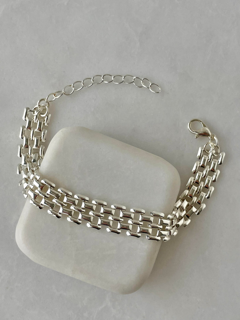 Hasır Örgü Bileklik Gümüş