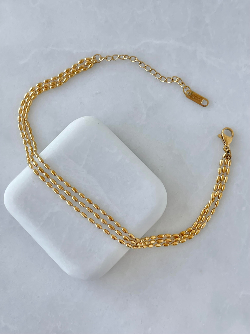 Çelik Tırnak Model Üç Sıra Halhal Gold