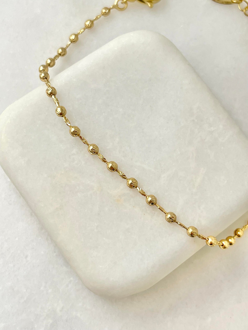Özel Seri Işıltılı Minik Topçuk Bileklik Gold