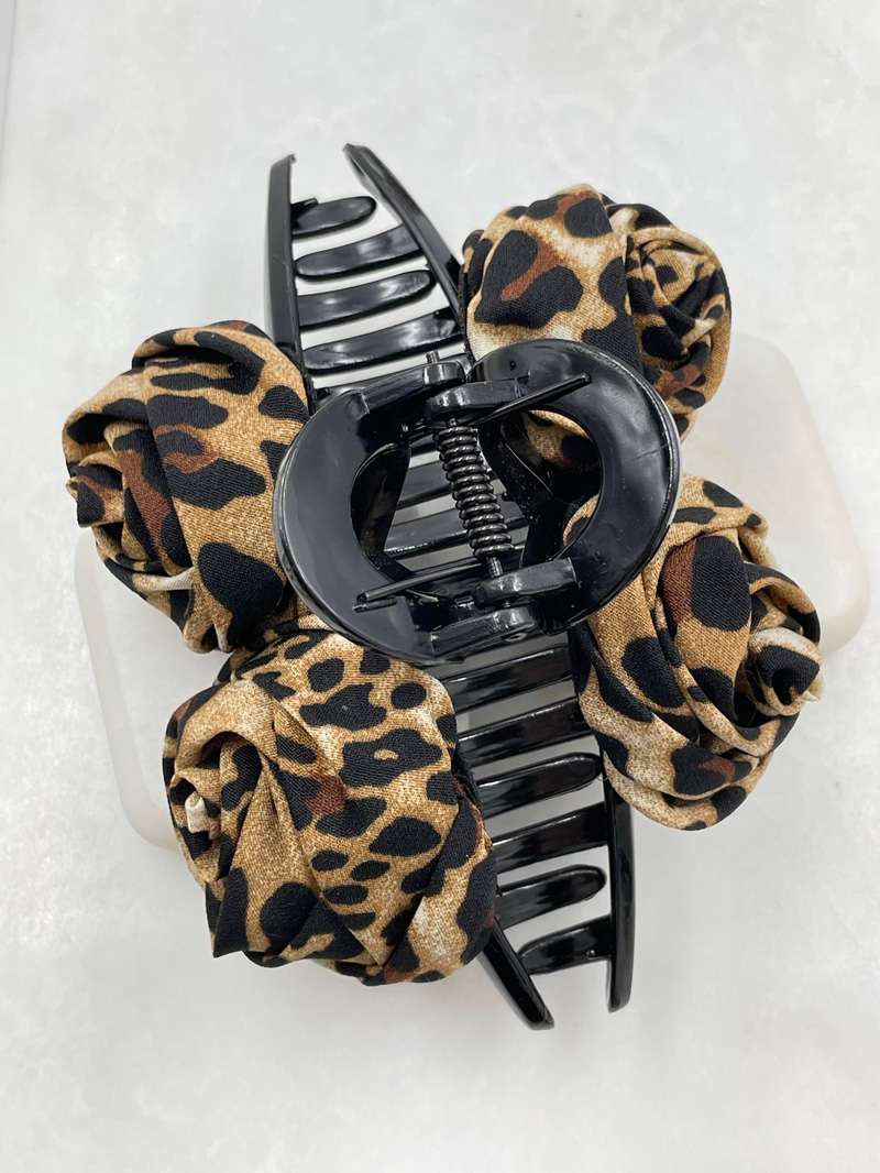 Leopar Model İkili Gül Mandal Toka Renkli