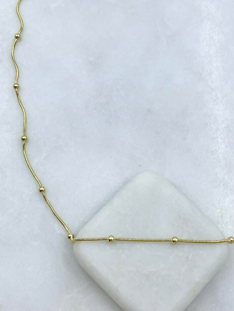 Özel Seri Minimal Topçuk Kolye 60 cm Gold