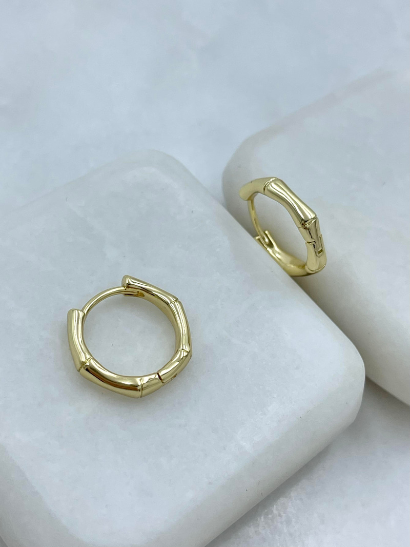 Özel Seri Kemik Model Halka Küpe Gold