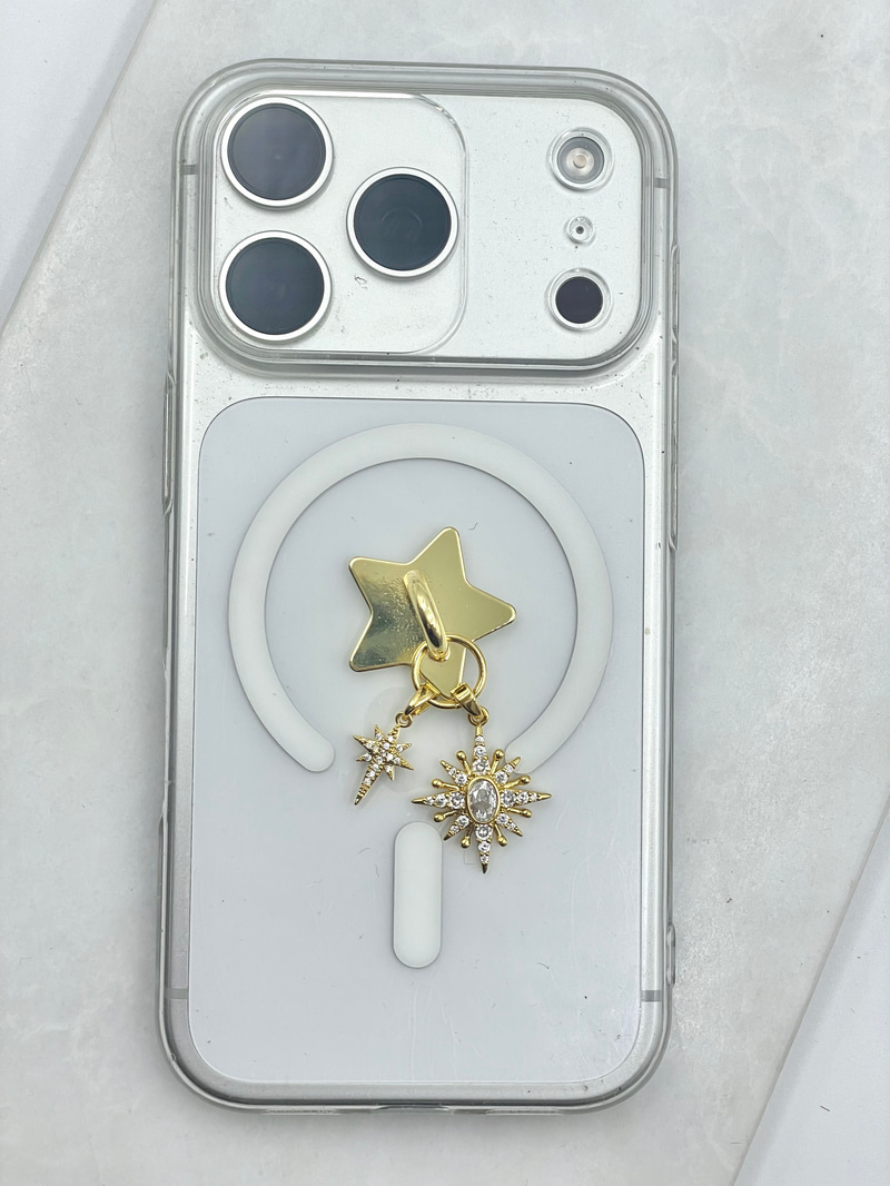 Kuzey Yıldızı Sallantılı Telefon Charmı Gold