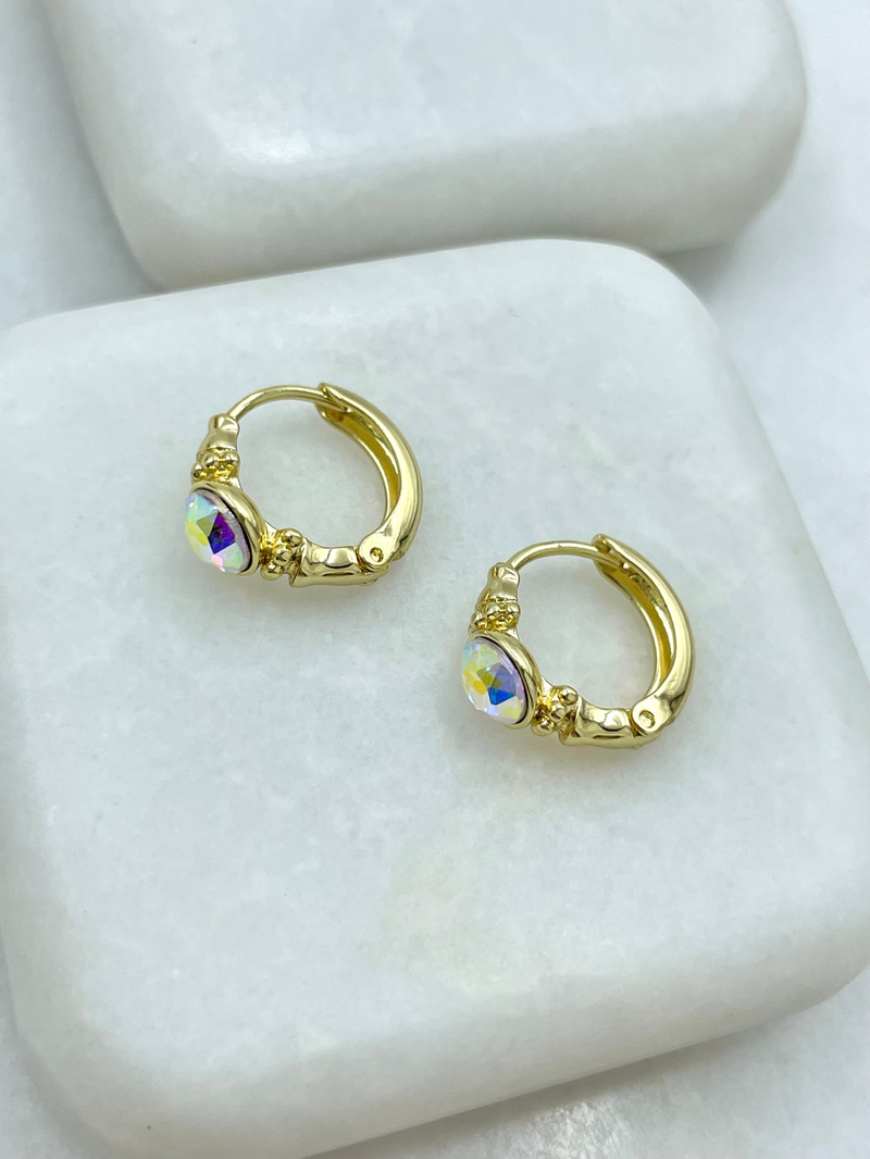 Özel Seri Vintage Swarovski Halka Küpe Gold