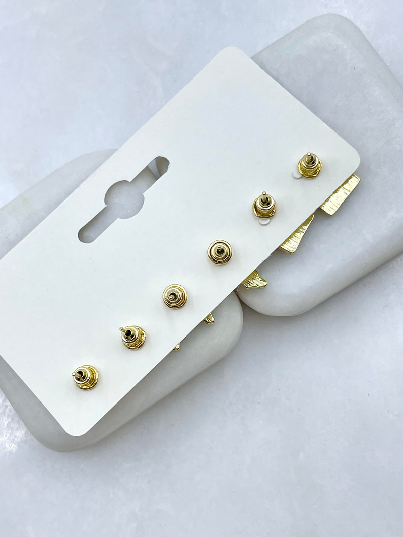 Altın Kaplama Minimal Altılı Yılbaşı Küpe Seti Gold