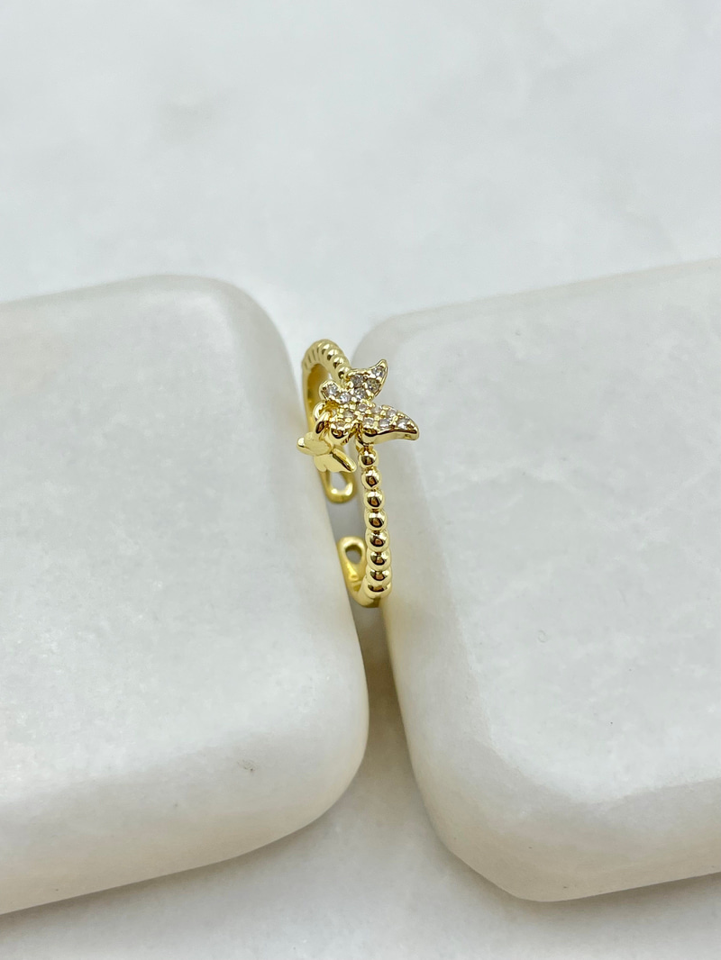 Minimal Kelebek Sallantılı Yüzük Gold