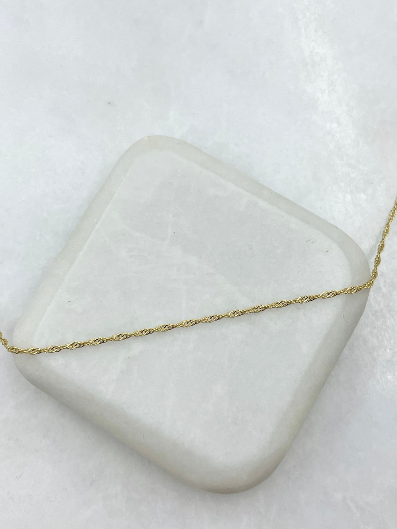 Özel Seri Minimal İnci Zincir Kolye 45 cm Gold