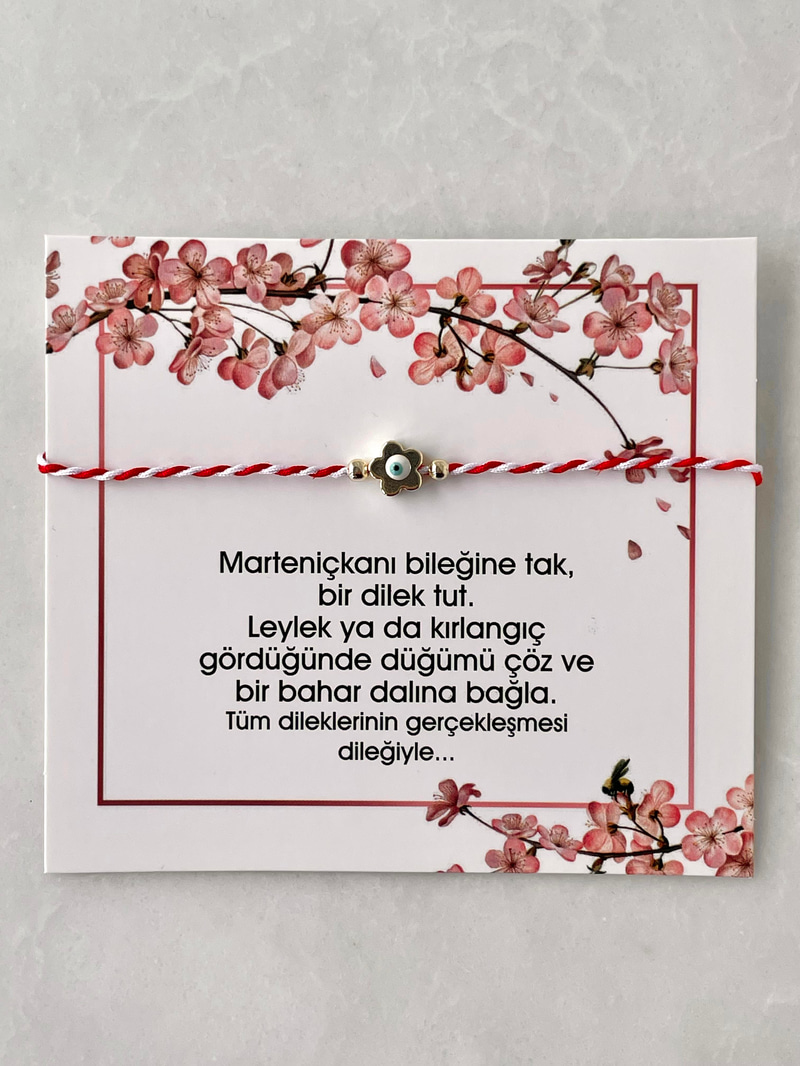 Çiçek Nazar Boncuklu Burgu Marteniçka Bileklik