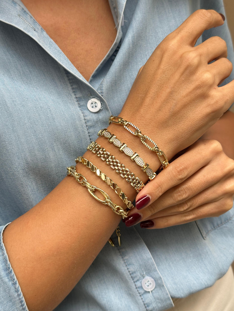 Özel Seri Gold Detaylı Tasarım Bileklik Gold