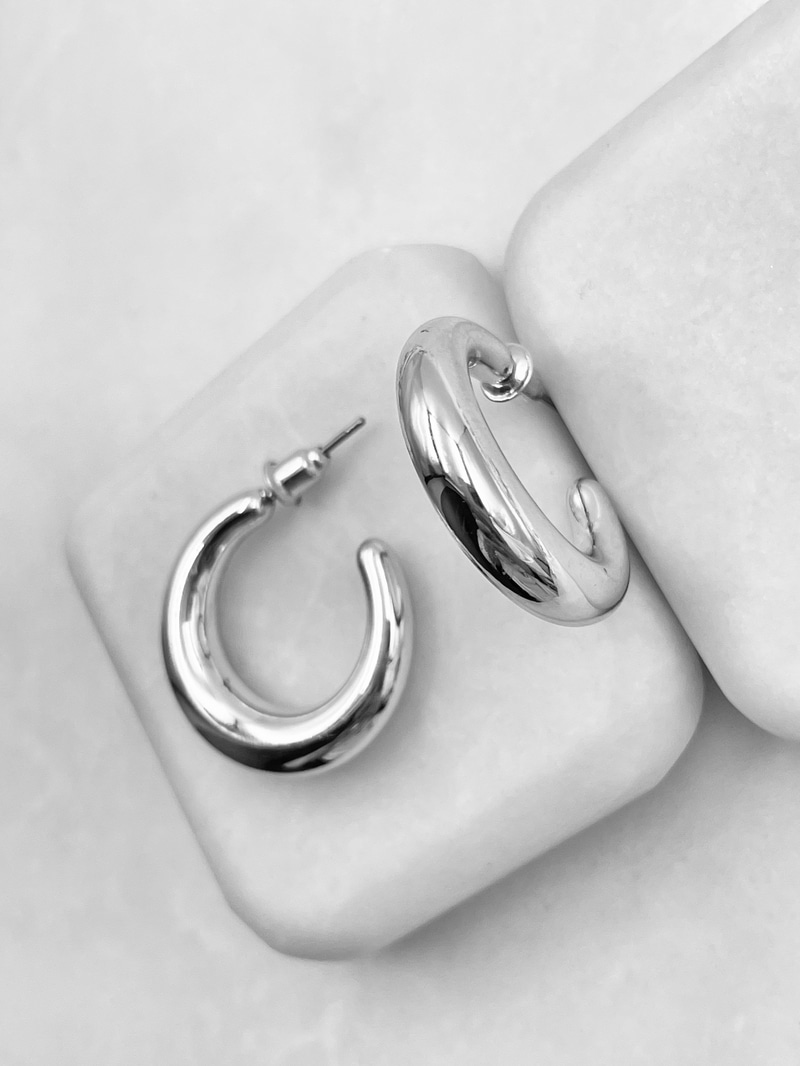 Bombe Daire Küpe Gümüş