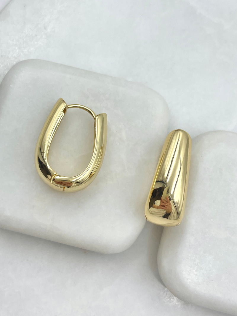 Özel Seri Bombe Kesim U Küpe 2.5 cm Gold
