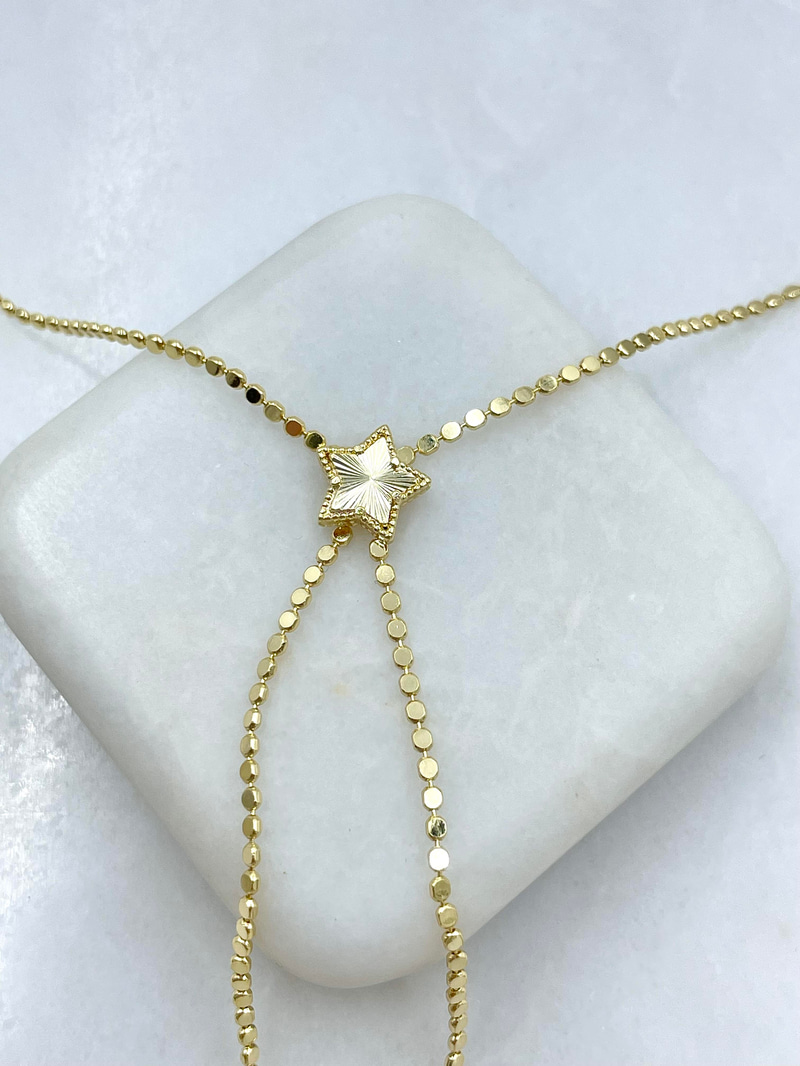 Altın Kaplama Yıldız Model Arpa Zincir Y Model Kolye Gold
