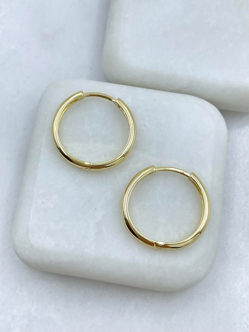 Altın Kaplama İnce Halka Basic Küpe 2.1 cm Gold