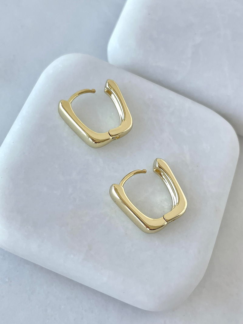Özel Seri Dikdörtgen Kesim Minimal Küpe Gold