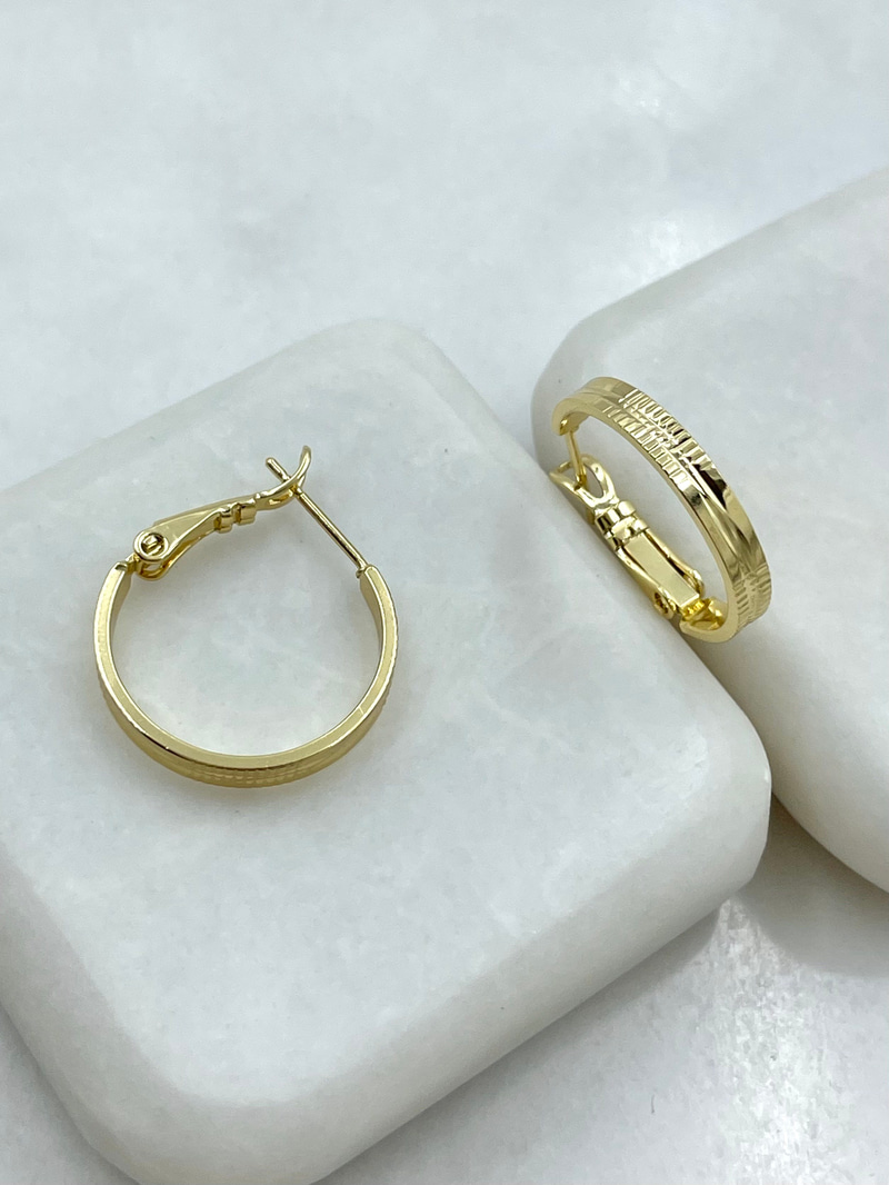 Özel Seri Lazer Kesim Halka Küpe 2 cm Gold