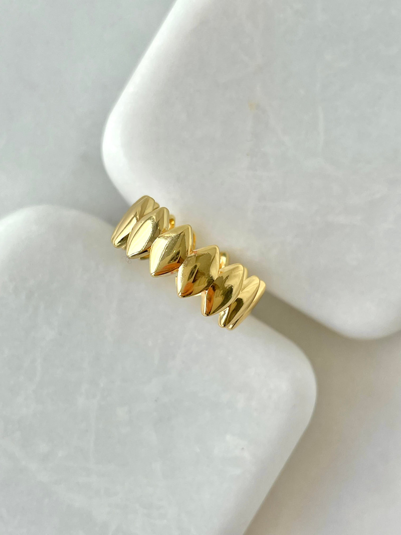 Altın Kaplama Asimetrik Yüzük Gold